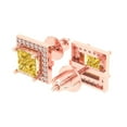 thumbnail image 2 of 14K Solid Gold Screw Back Stud Earrings for Women | 2.24 cttw Princess Cut Natural Citrine | Rose Gold, 2 of 5