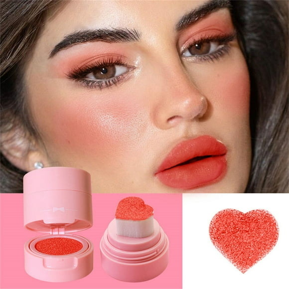 Beauty Blush 6 Color Love Air Cushion Seal Powder Blusher Velvet Water Rouge Eye Shadow Facial Liquid Powder Blusher, Blush for Women