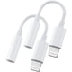 thumbnail image 1 of 【2 paquetes】Adaptador Jack de 3,5 mm certificado Lightning + MFi para iPhone Cable de audio AUX Divisor Compatible con iPhone 13/12/11/XS/XS Max/XR/Adecuado para todos los sistemas iOS brillar Electrónica, 1 of 5