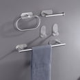thumbnail image 4 of Juego de 4 juegos de baño sin perforaciones, gancho para bata, soporte para papel higiénico montado en la pared, toallero, barra para toallas de 16 pulgadas, accesorios de baño, toallero, juego de baño hecho de acero inoxidable 304 JM, 4 of 4