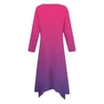 thumbnail image 5 of miqiqism Trendy Long Sleeves Dresses for Women 2024 Fall Winter Round Neck Dress Slim Fit Flowy Skirts Juniors Irregular Hem Midi Dresses Fashion Gradient Dress,Red,Medium, 5 of 5