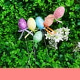 thumbnail image 4 of 6pcs Glitter Easter Egg Picks Foam Crafts Wooden Stake Decoration Cake Topper Sticks Garden Ornament, 4 of 8