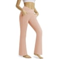 thumbnail image 4 of QATAINLAV Flare Yoga Pants for Women Casual High Waisted Bell Bottom Full Length Stretch Workout Pants Solid Color Micro Flared Trousers with Pockets Ofertas Flash Del Dia Premium Hoy Pink M, 4 of 9