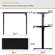 Walsunny Electric Standing Desk, Height Adjustable Desk 55 x 24 Ergonomic Stand Up Desk with Electric Lift & Memory Preset for Home Office, Black