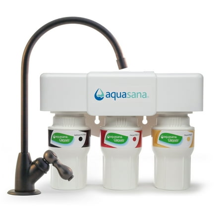 Aquasana 3-Stage Under Counter Water Filtration System with Faucet in Oil Rubbed Bronze