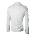 thumbnail image 3 of YODETEY Men'S Autumn Winter Casual Leather Zipper Long Sleeve Jacket Coat Tops White M, 3 of 9