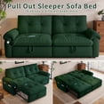 thumbnail image 3 of Leumius 77" Convertible Sofa Bed,2-in-1 Cloud Loveseat Sleeper Sofa with Steel Frame & USB, Chenille Pull Out Bed for Living Room/Bedroom/Apartment,Green, 3 of 8