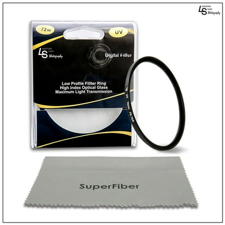 72mm Ultraviolet UV Lens Filter for DSLR Cameras Nikon, Sony, and Canon Plus Free Microfiber Cleaning Cloth by Loadstone Studio WMLS1296 72mm Ultraviolet UV Lens Filter for DSLR Cameras Nikon, Sony, and Canon Plus Free Microfiber Cleaning Cloth by Loadstone Studio WMLS1296