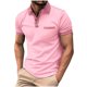 thumbnail image 5 of Blusa de Manga Corta de los Hombres Bloque Botones de Color Al Aire Libre Bolsillo Cuello de Vuelta, Mezcla de Rayón Poliéster para Casual Diario, 5 of 8