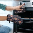 thumbnail image 2 of Pioneer Flower Floral Print Pattern 2-Pack Oven Mitts Set, Heat Resistant Kitchen Gloves, 7.7" X 12", 2 of 6