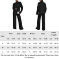 thumbnail image 2 of Pantalones Conjunto de 2 piezas a juego para mujer, trajes cómodos y holgados de punto suave para el hogar (Negro M) Ygjytge Negro T M para Mujer, 2 of 6