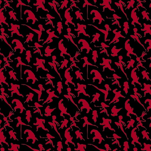 Disney Pixar Coloring Collection Incredibles Silhouettes in Black Fabric by The Yard