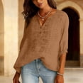 thumbnail image 3 of Vinsonshop Linen Tops for Women Bohemian Tops Bohemian Peasant Shirts Cotton Linen Blouse Embroidered Linen Tops Embroidered Shirt Boho Linen Tunic Tops for Women Gold L, 3 of 6