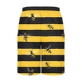 thumbnail image 5 of Virmaxy Men's Holiday Hawaiian Beach Shorts Trunks Board Shorts with Elastic Waist Drawstring Quick Dry Swim Trunks Shorts for The Bee Festival Yellow-1 S, 5 of 5