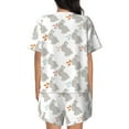 thumbnail image 3 of Bixox Women's Gray Rabbit Printed Pajama Set 2 Piece Lounge Set Top and Shorts Soft Pajamas, Shorts with Pockets, 3 of 7