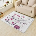 thumbnail image 2 of Cat Rugs Room Decor - 4x5 Rug - Cat Rug - Cute Purple Kitten Area Rug - Kids Girls Rugs - Kawaii Animal Carpet, 2 of 7