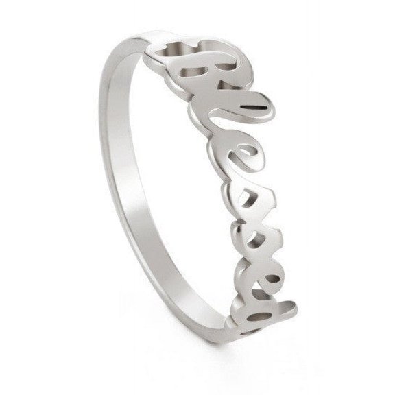 Fashion Stainless Steel Letter Ring, Blessed Birthday Gift, Holiday Gift, Womens Fashion Jewelry