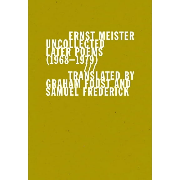 Uncollected Later Poems (1968-1979) (Paperback)