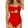 thumbnail image 2 of Clearance! Hontri Swimwears Tankinis Set Piece Bikini Plus Sets Push Swimsuit Women up Beachwear Size One Swimwears Tankinis Set Red,Xxl, 2 of 5