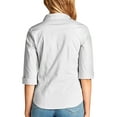 thumbnail image 3 of KOGMO Womens Classic Solid 3/4 Sleeve Button Down Blouse Dress Shirt, 3 of 6
