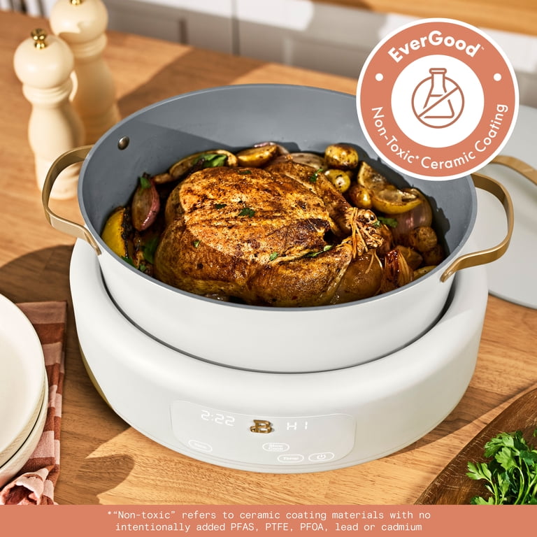 Beautiful 10-in-1, 8 Qt Multi-Cooker with Bamboo Steamer Insert, 7