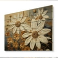 thumbnail image 2 of Designart "Daisies Golden Daisies Painting I" Floral Print on Natural Pine Wood, 2 of 5