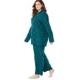 thumbnail image 4 of Dreams & Co. Women's Plus Size Classic Flannel Pajama Set Pajamas, 4 of 6