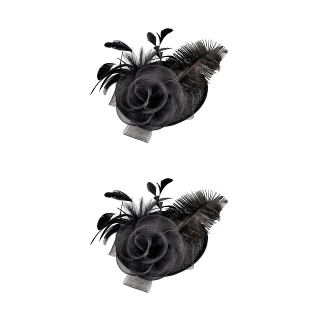 Maytalsory Vintage Réversible Femmes Fascinator Chapeau Canal Intérieur Classique Beauté Noir 2Set