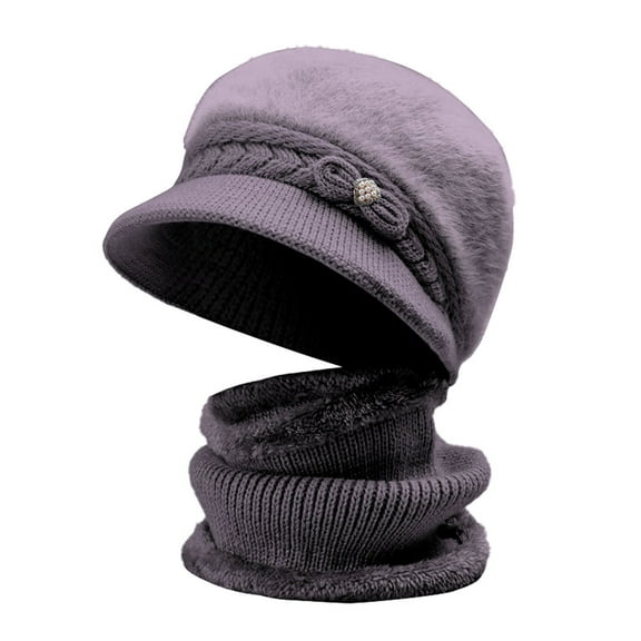 LEKODE Hat Scarf Set for Women Warm Sets for Women Neck Cover for Women Mens Workout Gloves Women Gloves Safety Gloves for Men Womens Winter Hat Dark Blue One Size