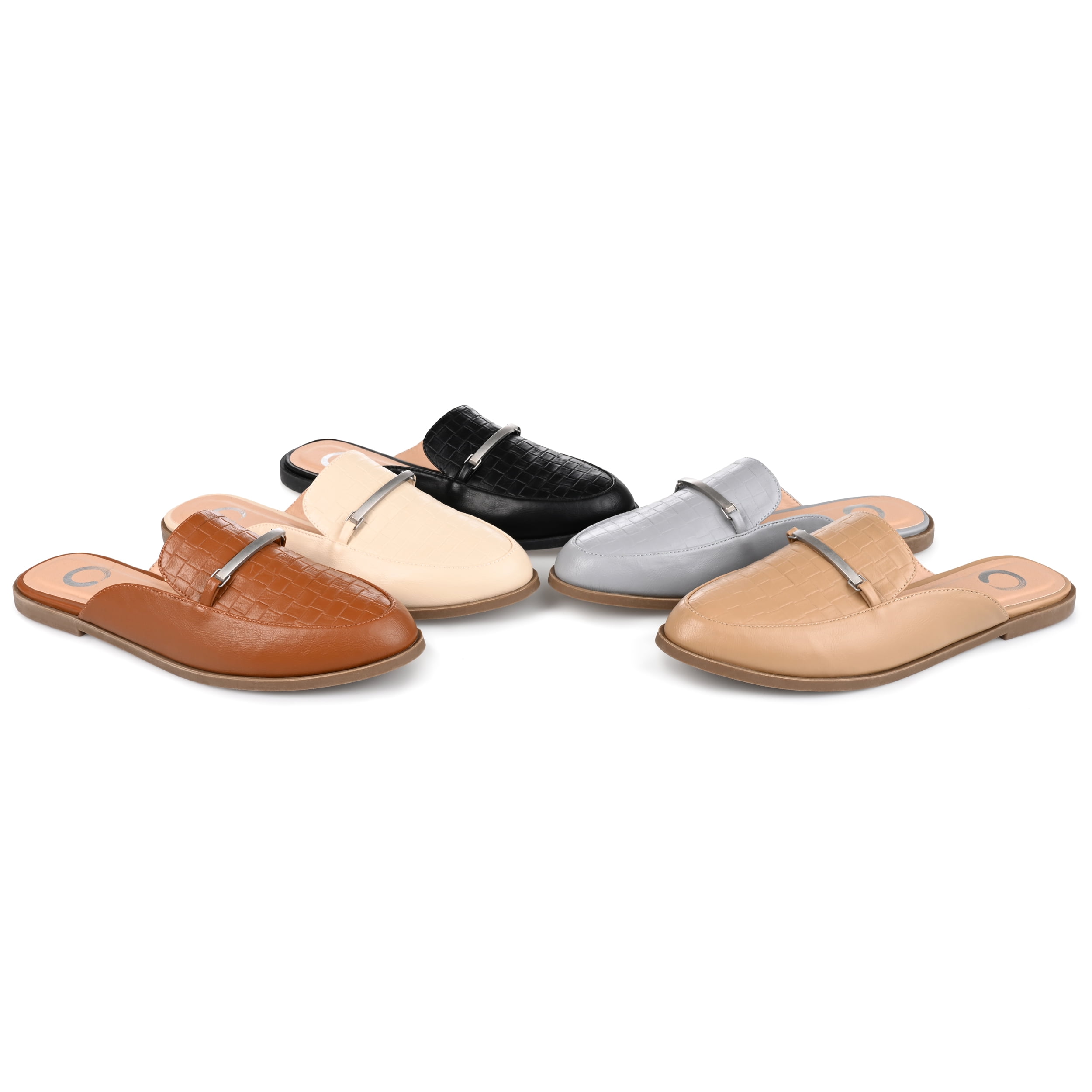 Journee Collection Womens Rubee Slip On Round Toe Mules Flats
