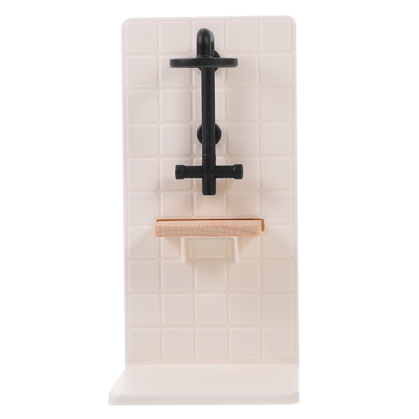 Muebles de baño en miniatura para casa de muñecas, modelo de cuarto de ducha para casa de muñecas