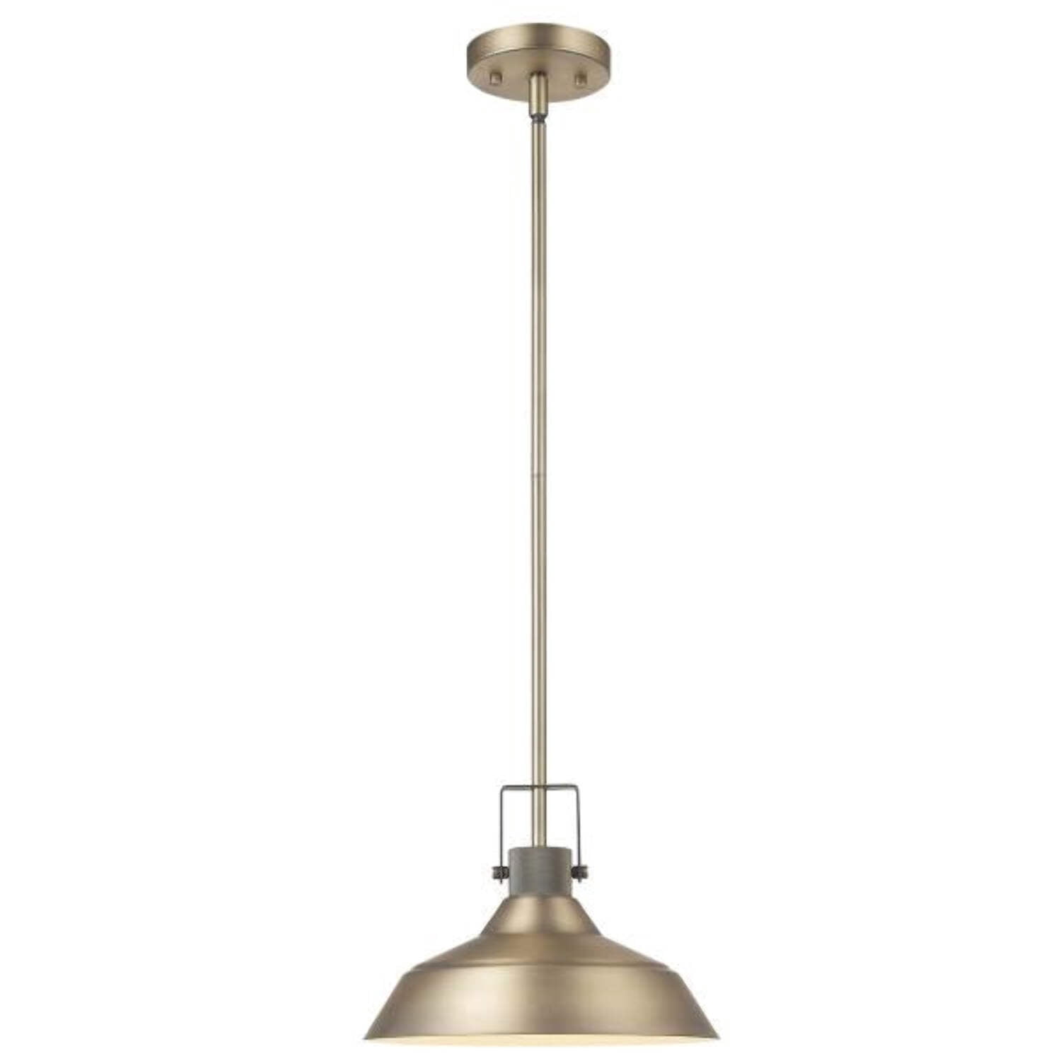Sutton 1-Light Matte Brass Pendant Lighting with Textured Socket