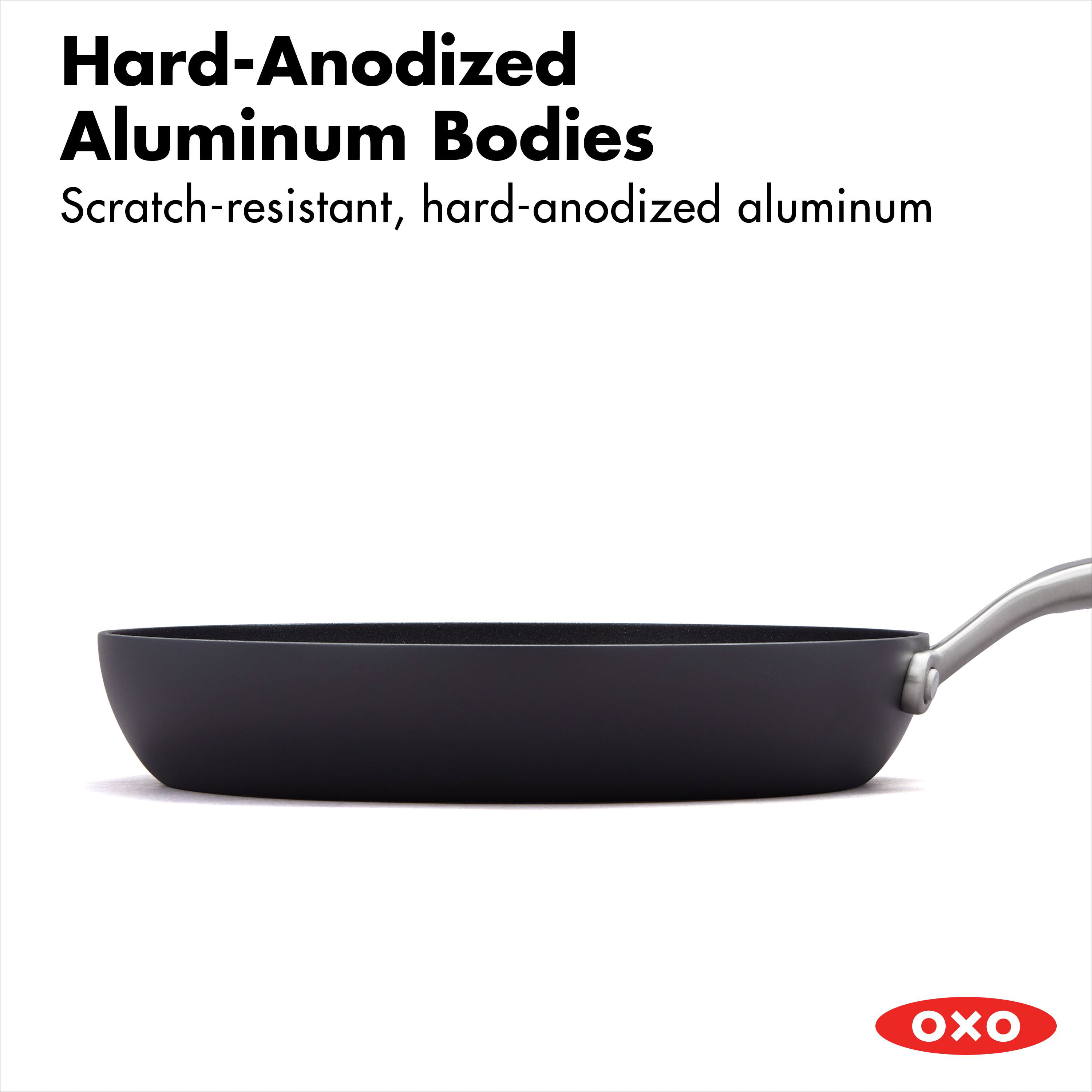 OXO Good Grips Hard Anodized PFOA-Free Nonstick 12 Frying Pan Skillet  Black & Good Grips Hard Anodized PFOA-Free Nonstick 8 and 10 Frying Pan