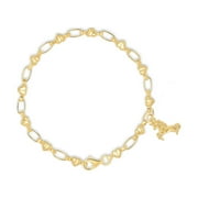 Kristen Kesho Sterling Silver, 18 Karat Gold-plated Unicorn Charm Bracelet for Kids 6"