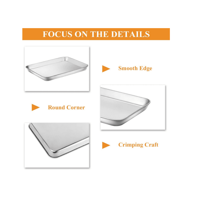 Baking Sheets Set of 2, Cookie Sheets 2 Pieces & Stainless Steel Baking Pans  & Toaster