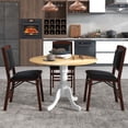 thumbnail image 2 of Costway 4-Person Dining Table Wooden Kitchen Table with Solid Rubber Wood Frame for Kitchen White&Natural, 2 of 10