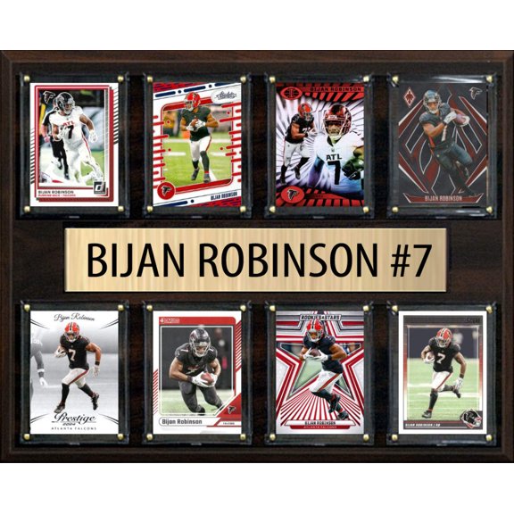 Bijan Robinson Atlanta Falcons Plaque 8 Cards 2025 2024 Donruss Prizm SCORE Mosaic 12x15