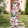 thumbnail image 3 of Ugoldhm Girls Short Sleeve Maxi Dress with Pockets - Printed Casual Summer Shirt Dress for 4-13 Years, 3 of 8