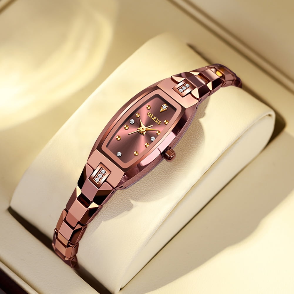 OLEVS Watches for Women Luxury Dress Waterproof Analog Quartz Rose Gold Plated Tungsten Slim Easy Read Casual Ladies Watches Women Wrist Watches Relojes para Mujer