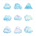 thumbnail image 3 of Ambesonne Cartoon Duvet Cover Sets, Fluffy Clouds, 2-Twin, Blue White, 3 of 4