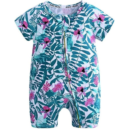 

QWZNDZGR Baby 3-Pack Boys Girls Sleeveless Romper Pineapple Heart Flower Bodysuit