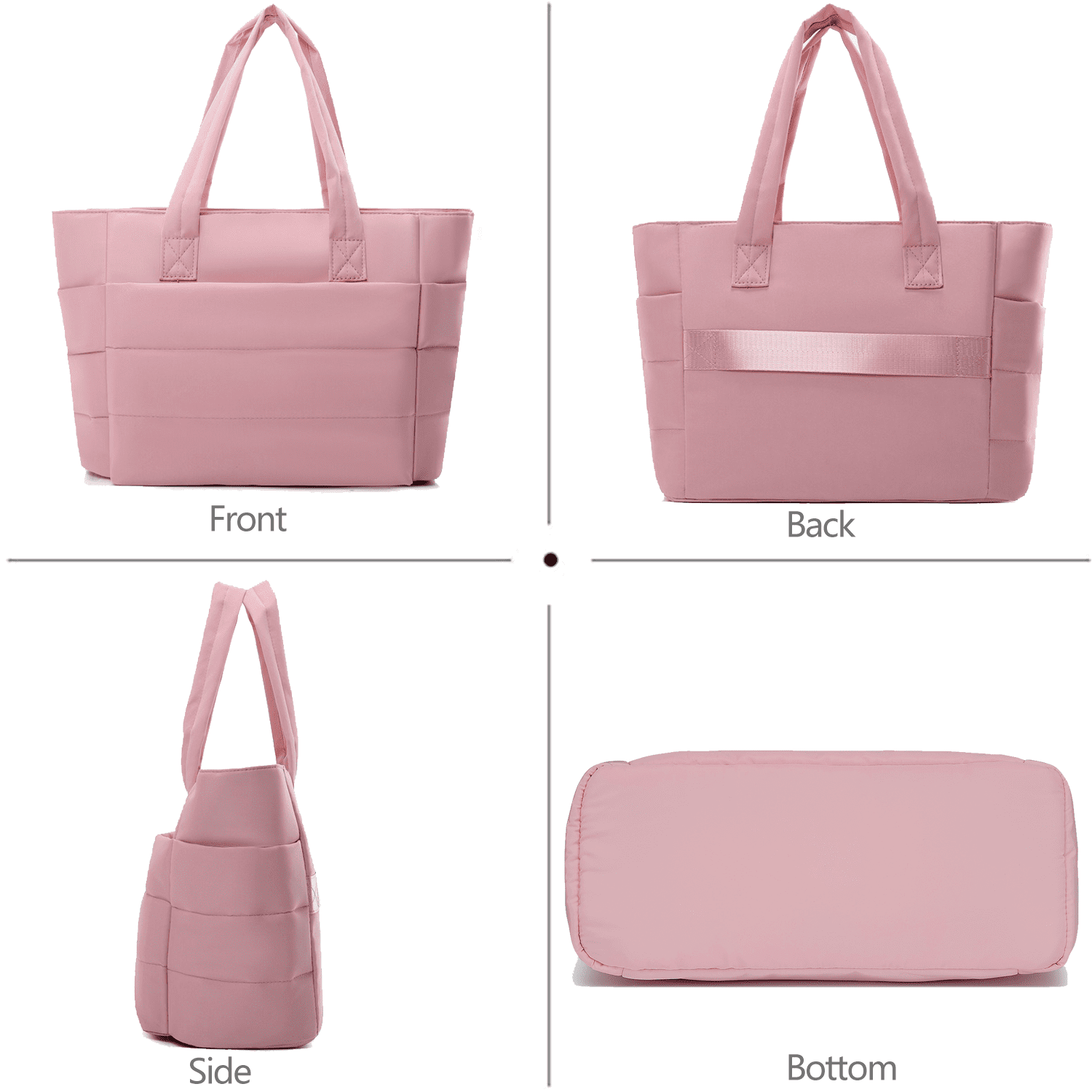 Puffer Tote Bag for Women, Large Shoulder Bag Handbag Work Travel 15.6" Laptop Bag, Quilted Computer Briefcase for Teacher Nurse Trolley Sleeve, Lightweight Puffy Soft Handbags for Beach, Gym