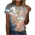thumbnail image 1 of DPTALR T-Shirt à Manches Courtes Imprimé Col Rond Décontracté pour Femmes, 1 of 8