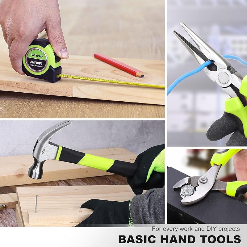 177-Piece 20V Cordless Lithium-ion Drill Driver and Home Tool Set, Household Repairing Kit with in Storage Case, Green