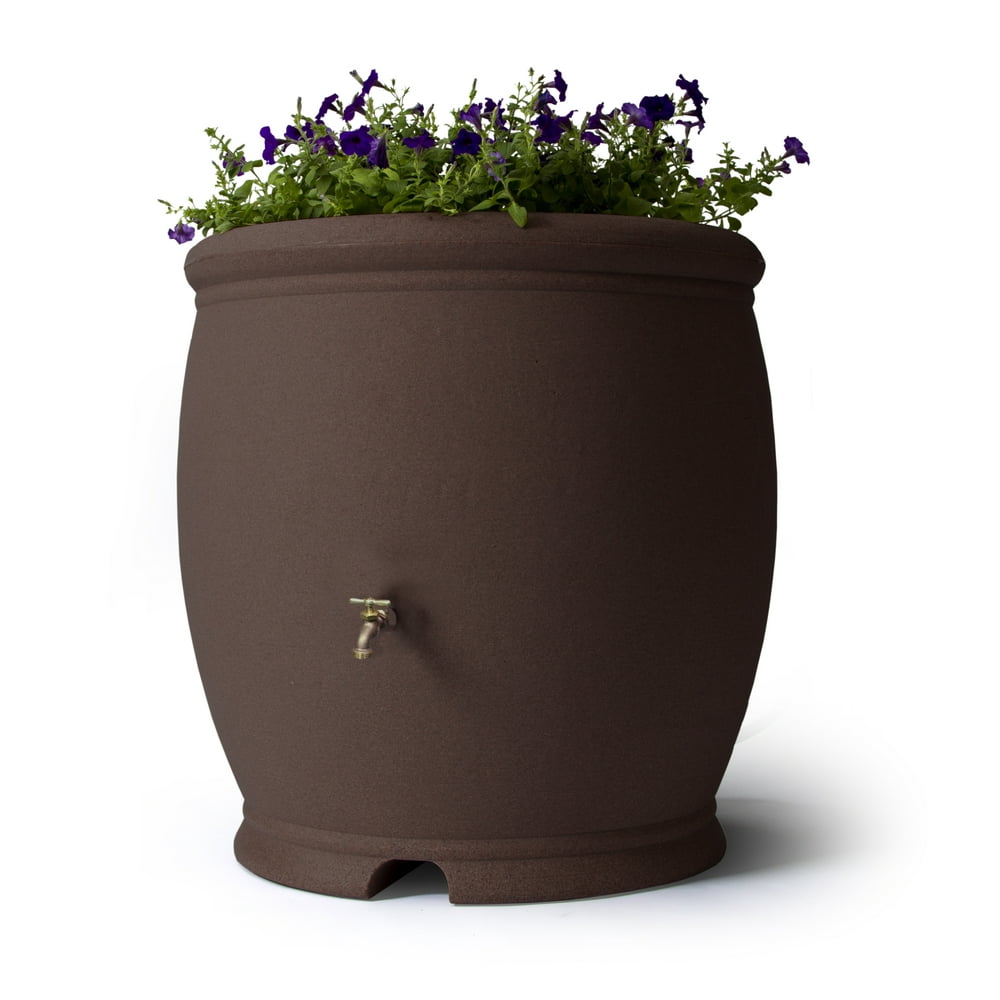 Algreen Barcelona 100 Gallon Rain Barrel, Brownstone