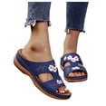 thumbnail image 3 of Orthotic Arch Support Sandals Flip Flops Slip-on Flats Outdoor Slides Boho Walking Shoes Comfortable Elegant Casual Beach Slippers, 3 of 5