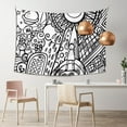 thumbnail image 2 of Comic Urban Modern Ink Sketch Tapestry, Cartoon Retro Sunshine Wall Hanging Tapestries Dorm Room Home Decor, 60" x 40", 2 of 7