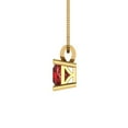 thumbnail image 3 of Clara Pucci 18K Yellow Solid Hypoallergenic Gold 0.5Ct Natural Garnet Princess Cut Solitaire Designer Necklace Pendant For January, 3 of 7