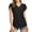 Black, variant on Womens Glitter Tops Short Sleeve Dressy V Neck Sparkly Casual Double Layers Shirts