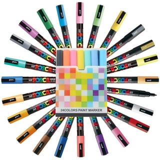 5pcs/set Uni Posca Paint Pen Mixed Mark 5 Sizes Each With 1 Pen  Pc-1m/3m/5m/8k/17k Painting Pop Poster Advertising Penwhite